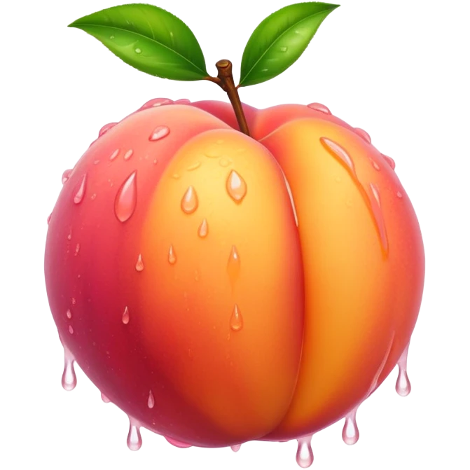 Wet dripping peach emoji