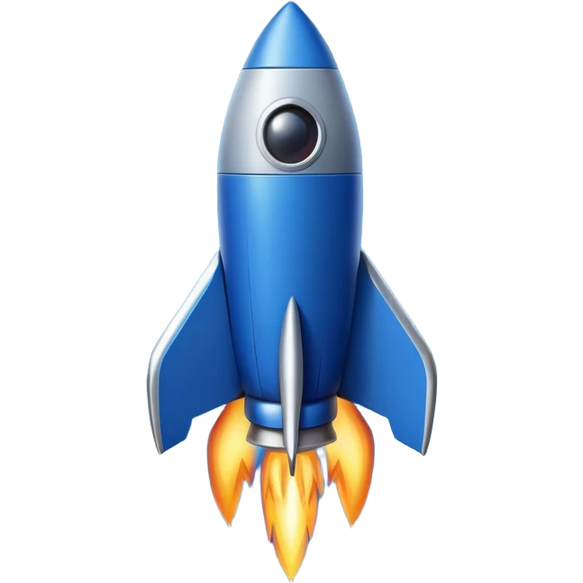 Rocket blue colors dark blue emoji