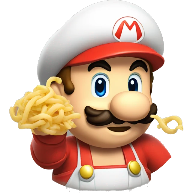 super mario eating pasta emoji