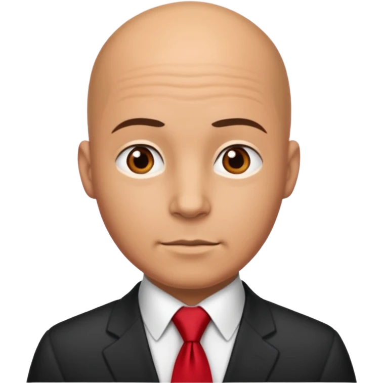bald with red necktie emoji