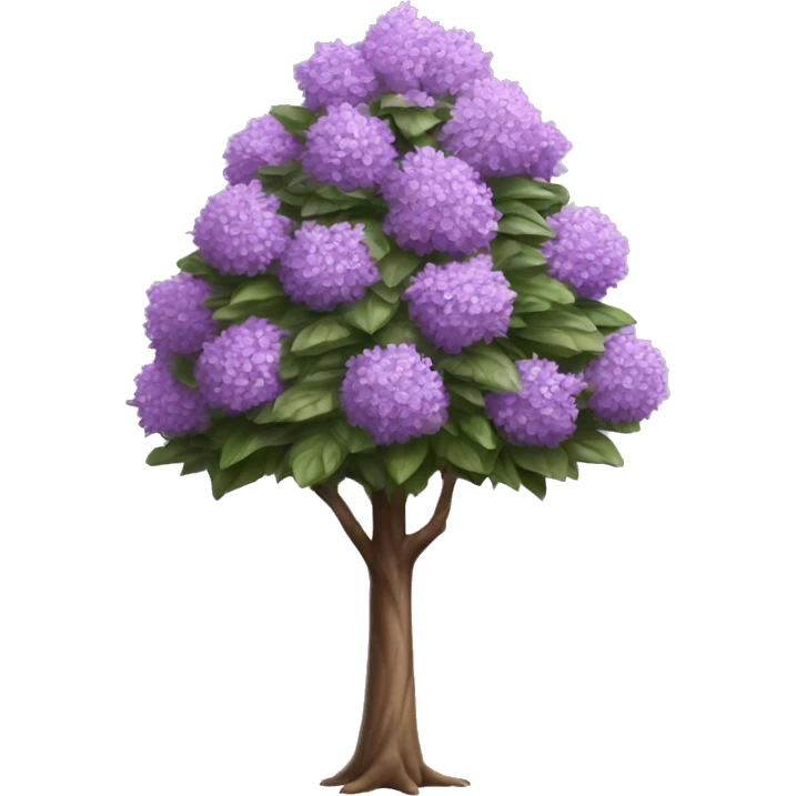 Realistic isolated lilac Christmas tree emoji