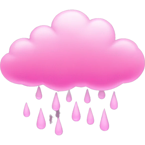Pink clouds with pink rain emoji