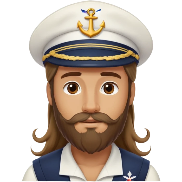 Longhair and beard austrailian sailor wearing Disneyland cap emoji
