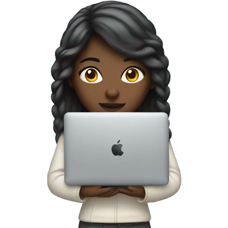 Girl with macbook air emoji
