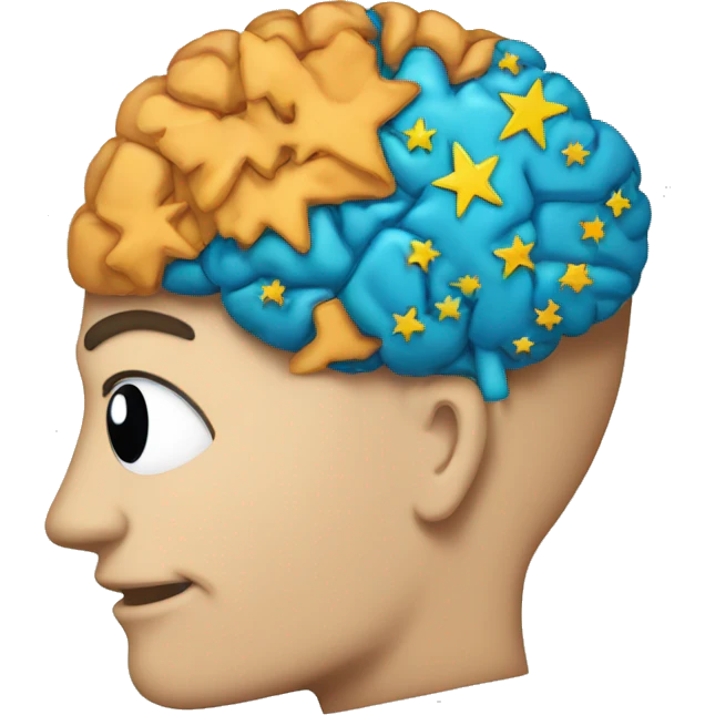 side of a brain - it has stars emoji