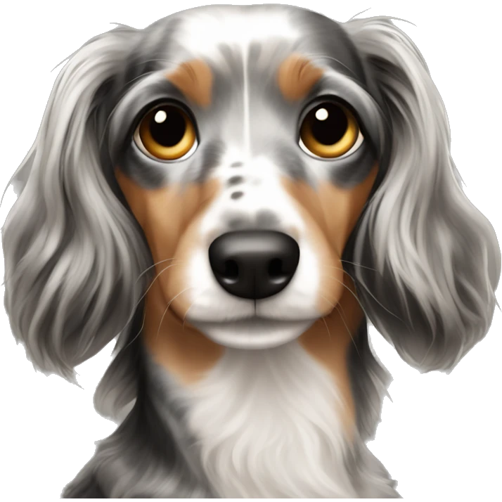 Tri merle dachshund long haired emoji
