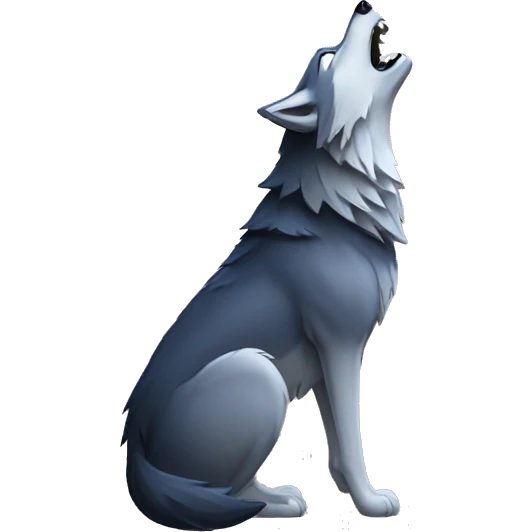 Wolf howling at the moon  emoji