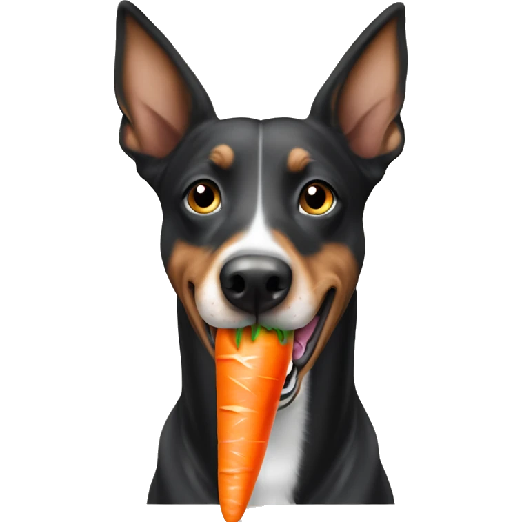 kelpie cross dog eating a carrot ￼ emoji