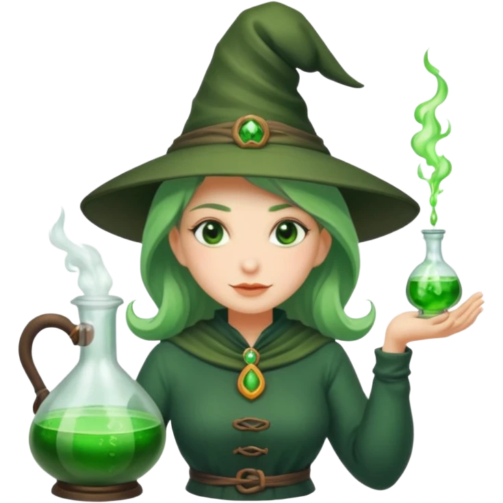 green witch cooking potion emoji