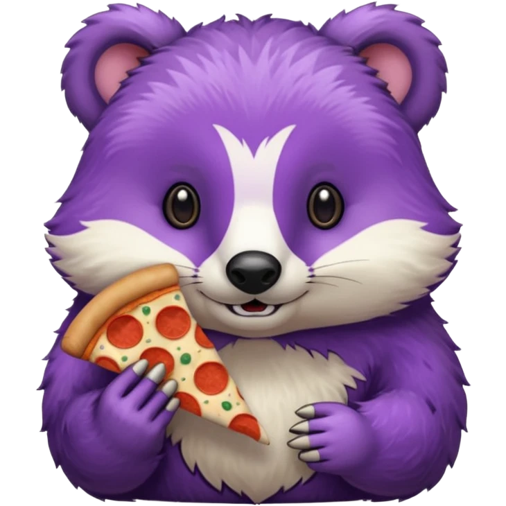 Purple Badger with pizza  emoji