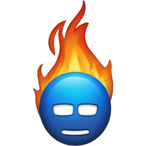 microsoft logo on fire emoji