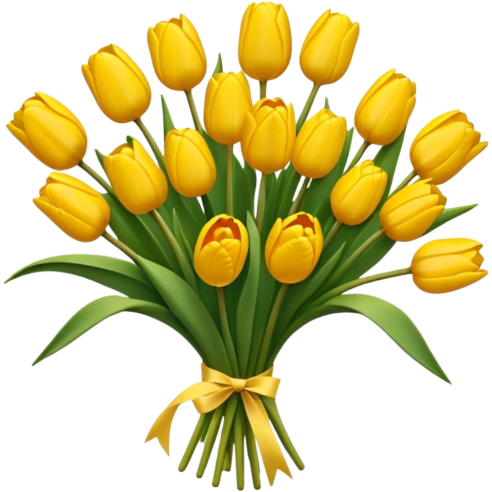 Big bunch of yellow tulips emoji
