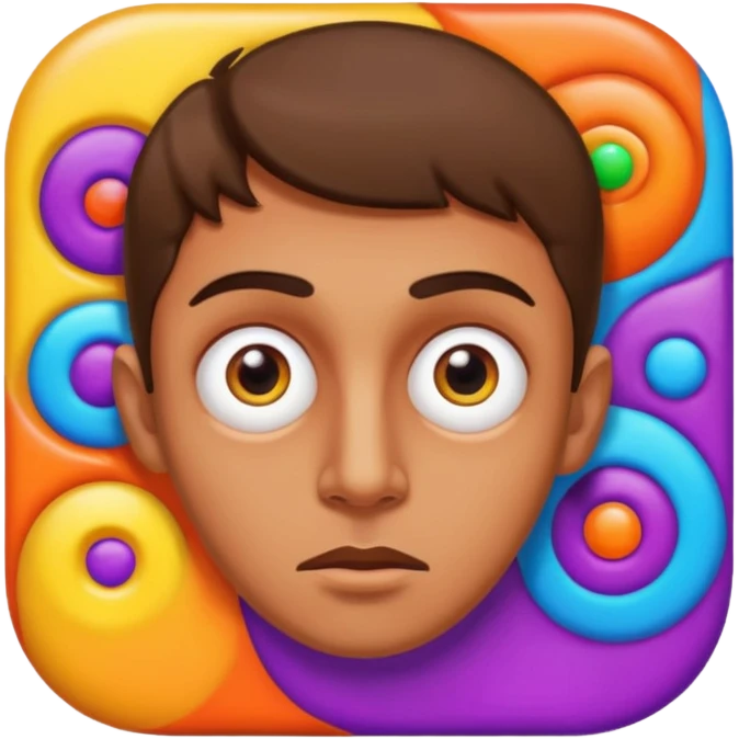 Man on trip like high on mushrooms or lsd emoji