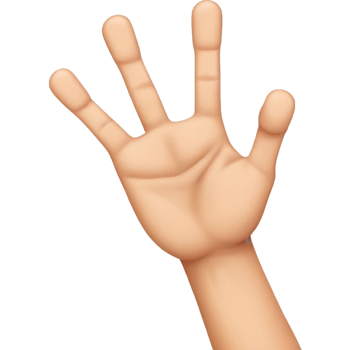 Arm with three fingers out and two fingers down over forearm emoji