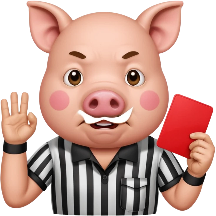pig referee showing red card emoji