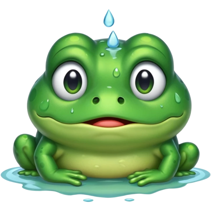  قورباغه ای که‌ ناراحته و دستش رو سرشه و اشکش در اومده emoji