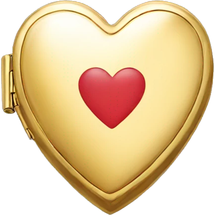 Gold heart shaped locket emoji