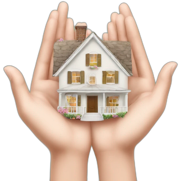 Create a home in hands like petals  emoji