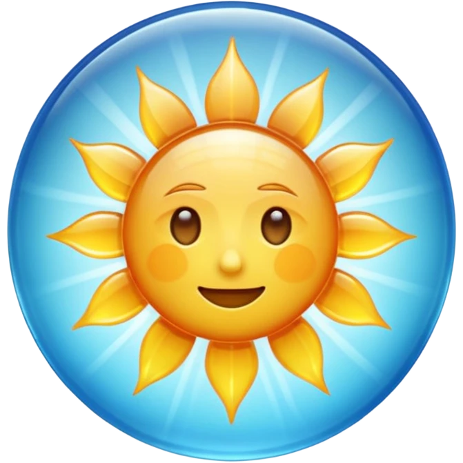 Clear Sun with a translucent glass effect emoji