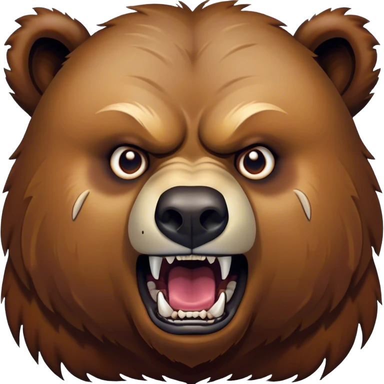 rough grizzly bear with a big nasty scar across his face, violent emoji