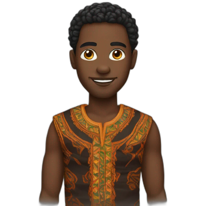 Black man wearing African attire emoji