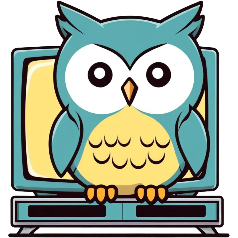 Owl watching tv  emoji