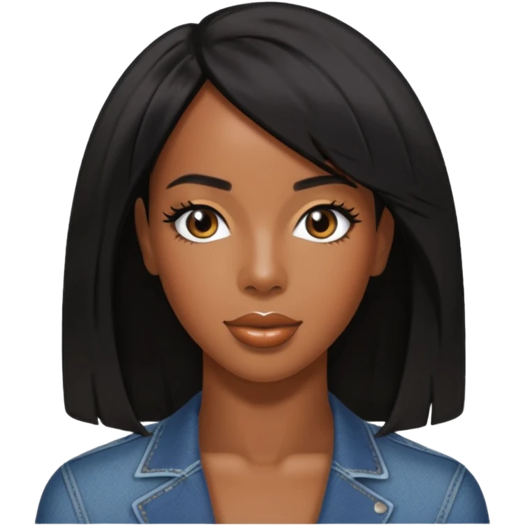 Kelly Rowland from Destiny's Child with black hair emoji