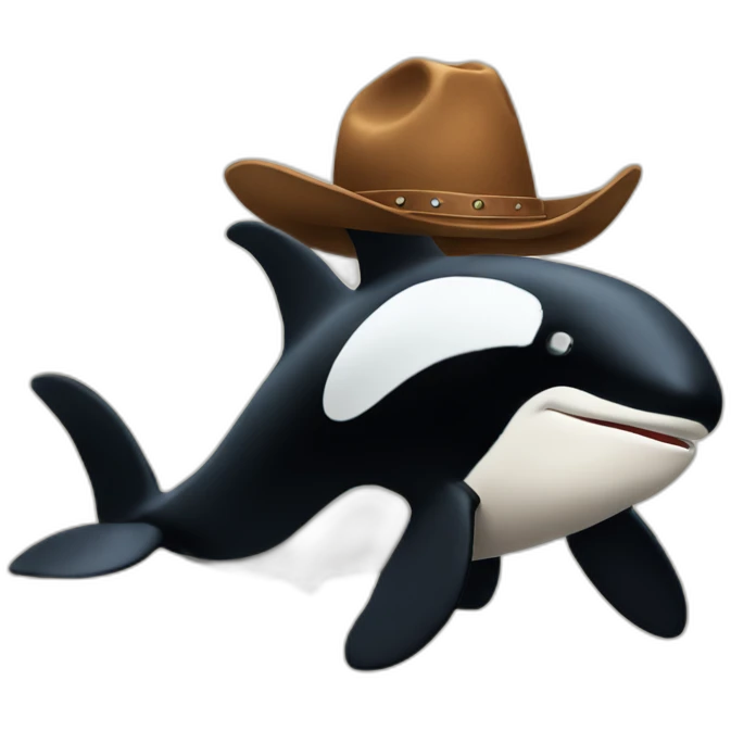 orca with a cowboy hat emoji