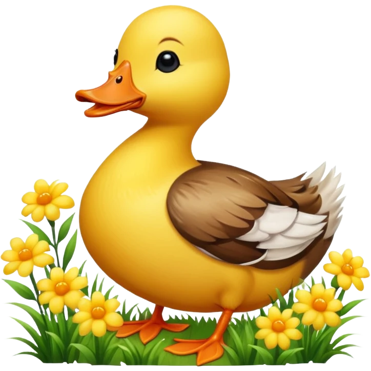 A duck with flowers  emoji