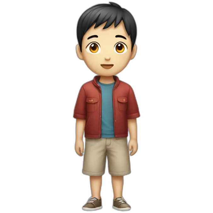 Chinese boy standing  emoji