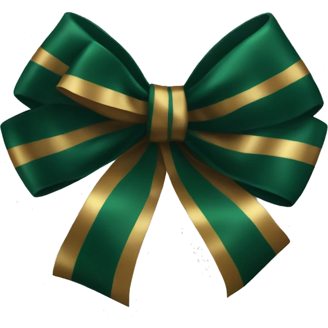 Dark green and dark gold bow emoji