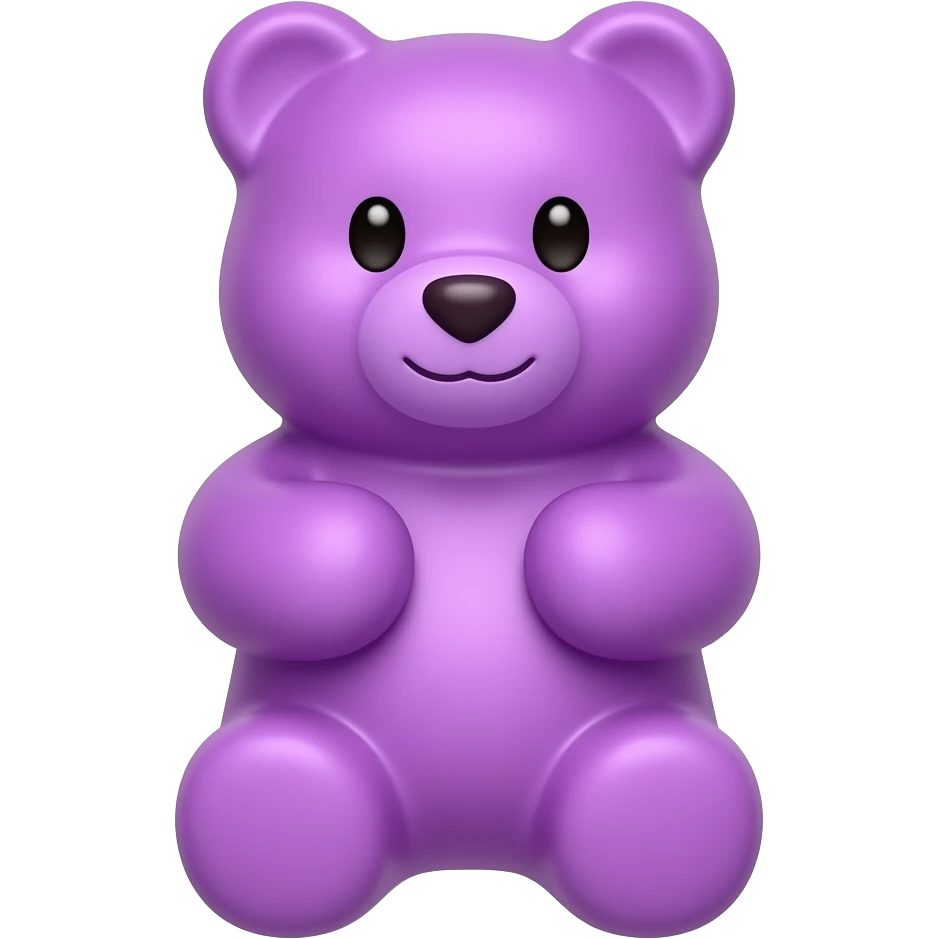 pastel light purple realistic gummmy bear emoji