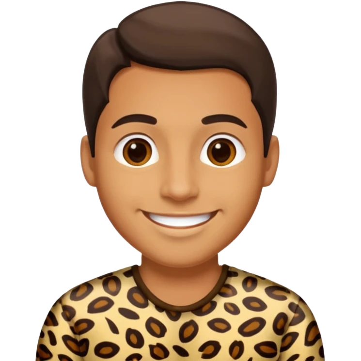 man with dress animal print \ emoji