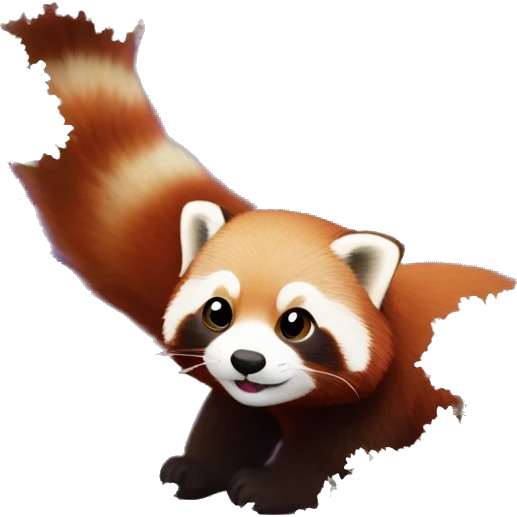 Red panda surrounded by lilac flowers emoji