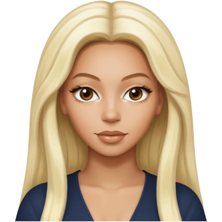 Beyonce from Destiny's Child with long platinum blonde hair emoji