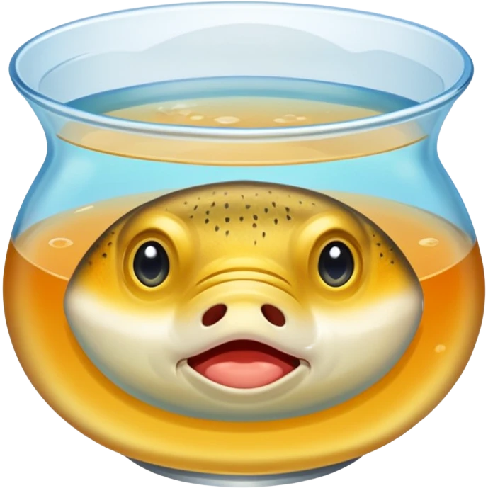 watery soup, fish head emoji
