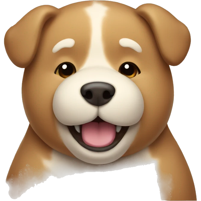 chubby bear dog with a belly emoji