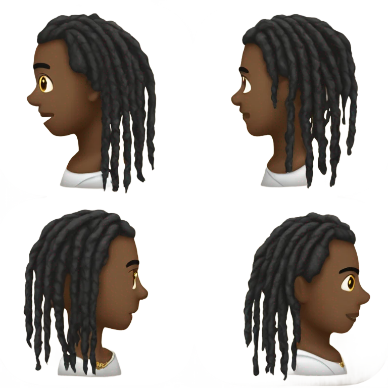 Black man with fade dreads wearing gold chain emoji