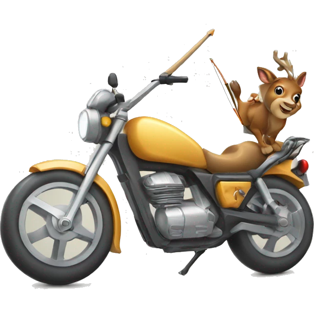 Deer motorbike and bow and arrow  emoji