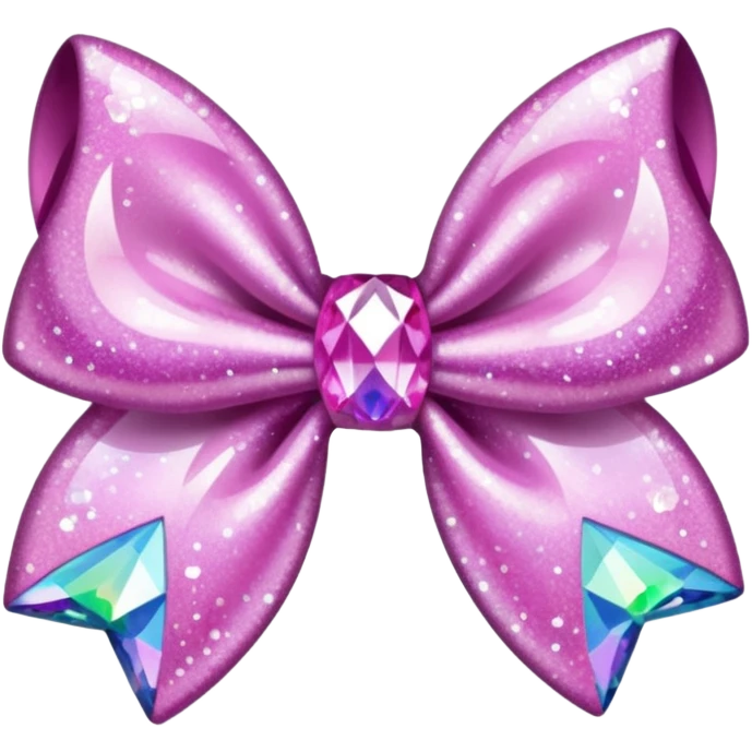 glitter pink crystal hair bow emoji
