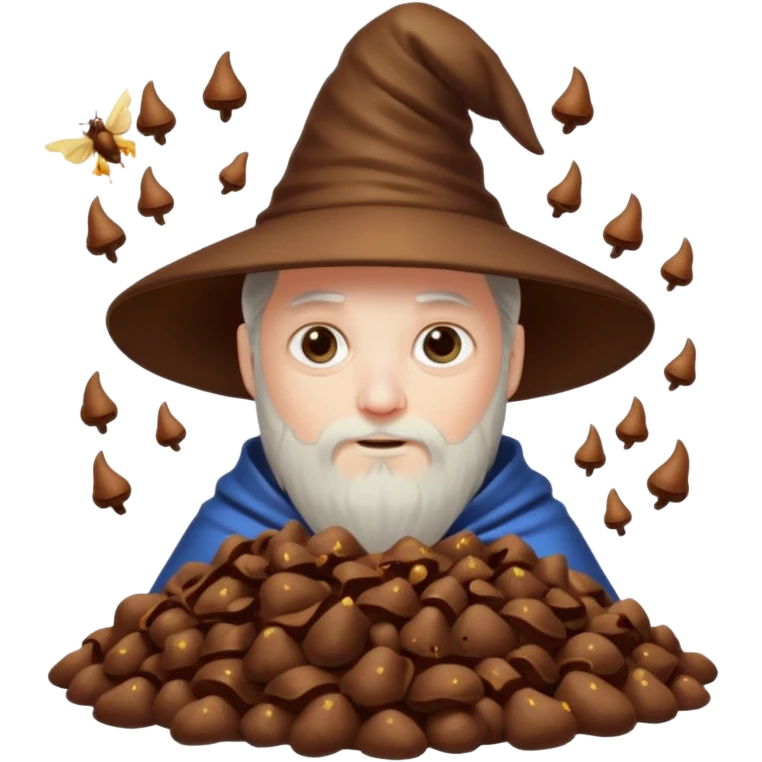 Wizard making poop fly emoji