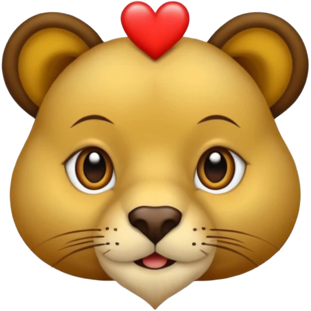 León con ojos de corazónes  emoji