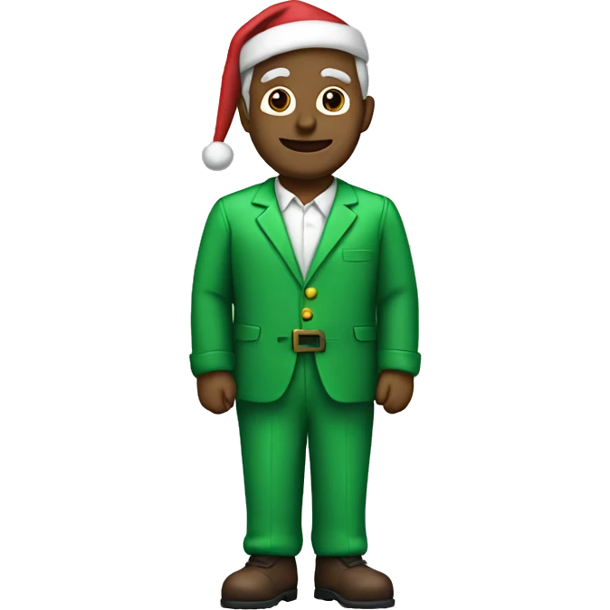 Santa with a green work suit emoji