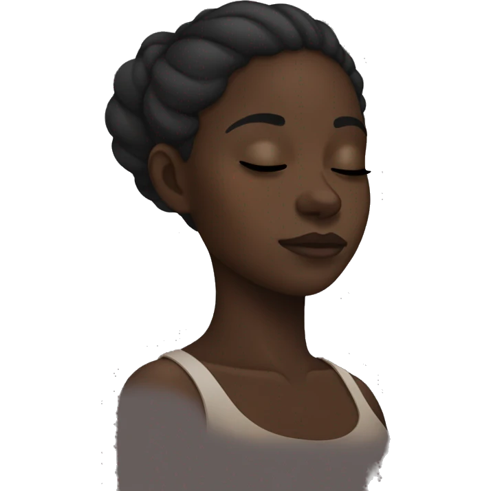 Dark  skin black girl sleeping  emoji