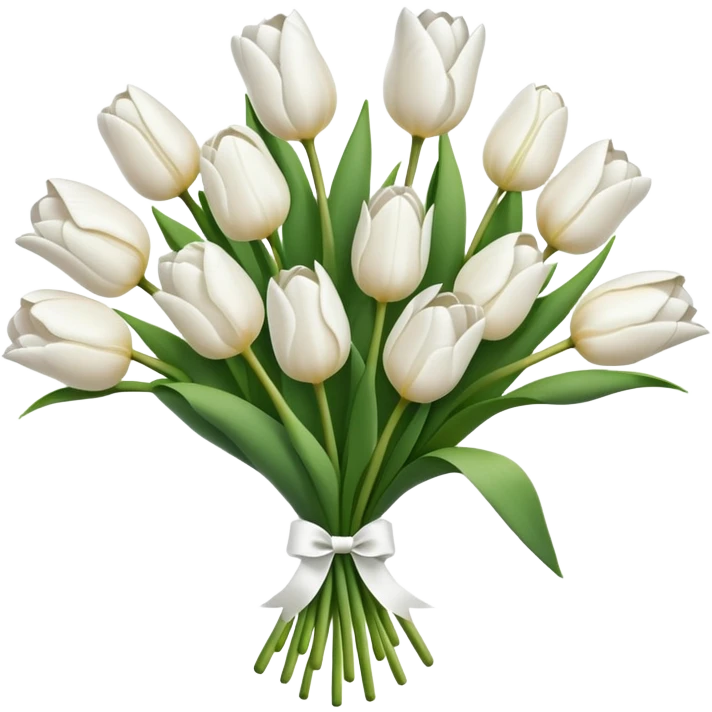 white tulip bouquet  emoji