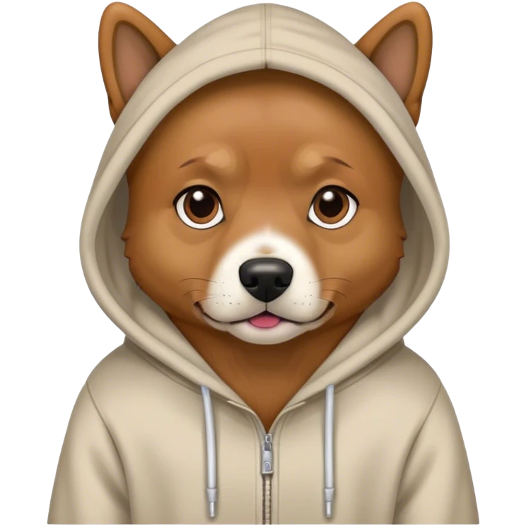 Dog wearing hoodie emoji