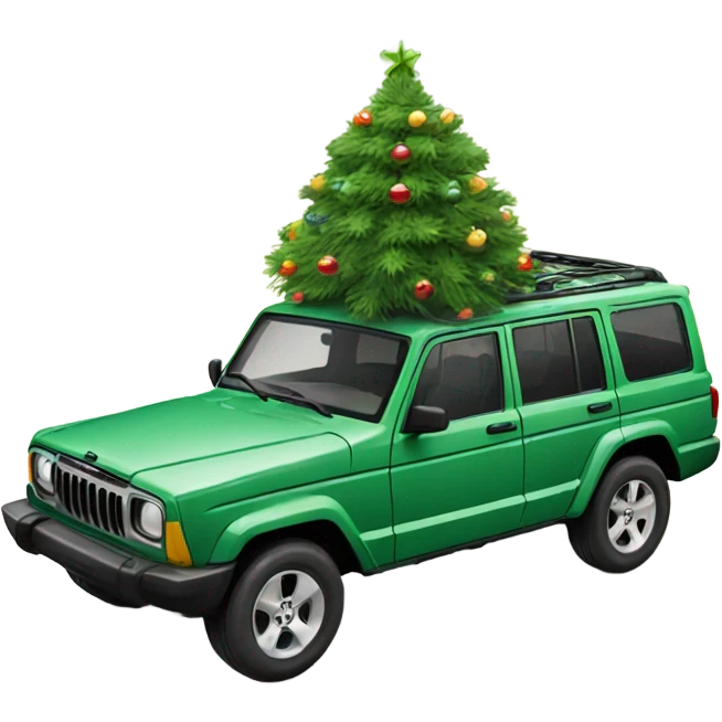 explore Jeep car with christmas tree emoji