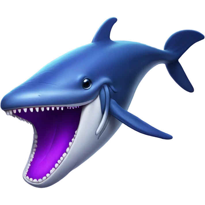 Blue whale purple, open mouth emoji