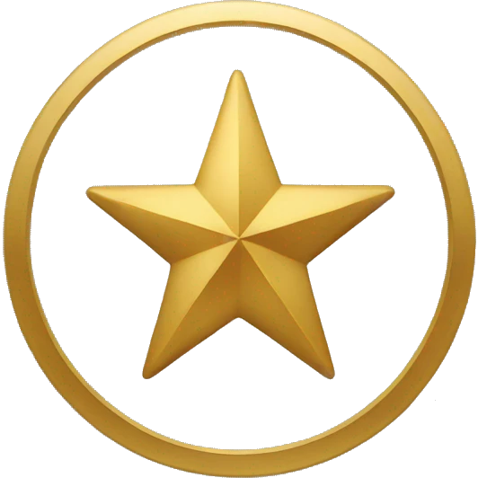 Black star in  pure golden circle emoji