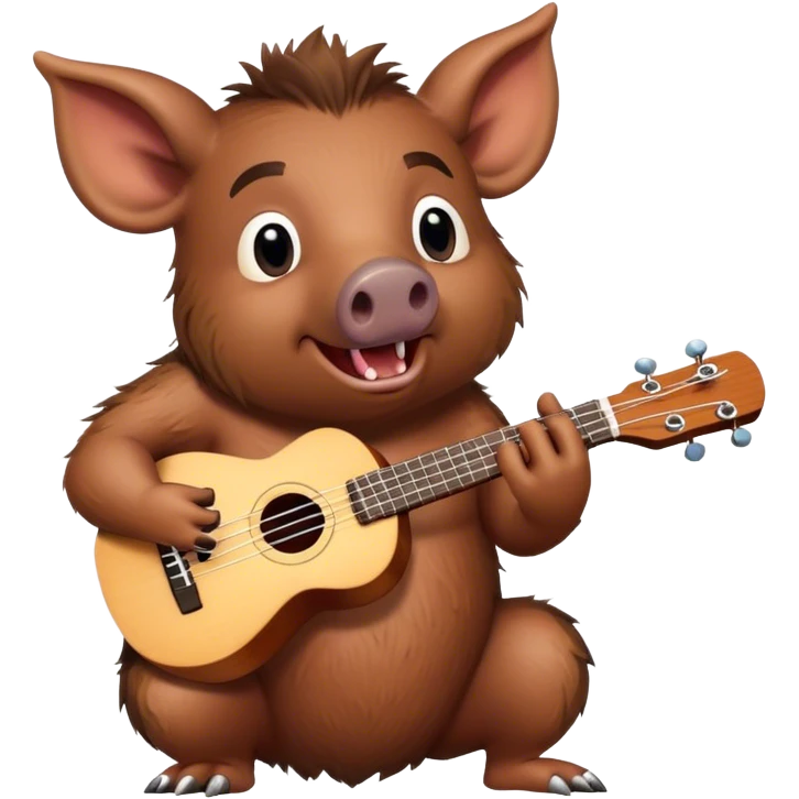 Boar playing an ukulele. emoji